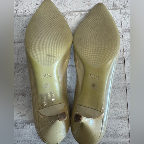 PRADA Nude Kitten Heel W/ Frayed Bow Detail Women’s size 40 - Picture 4 of 4